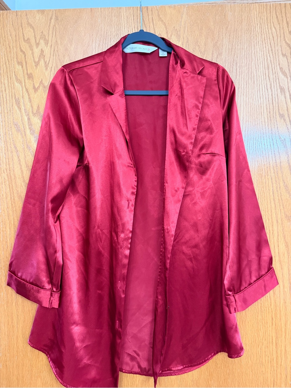 Victoria's Secret Vintage Satin Button up Night Gown - Deep Red